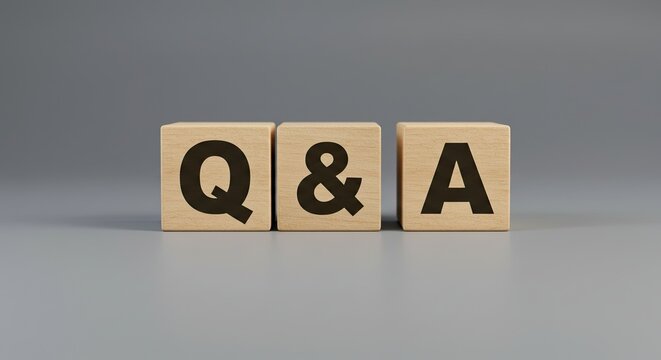 Engaging Q&A session concept with wooden blocks clearly displaying questions and answers for interactive learning and problem solving