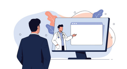 A patient receives a medical consultation online from a doctor via video call.