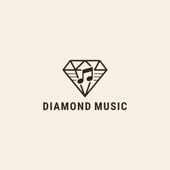 Diamond music logo vector icon illustration