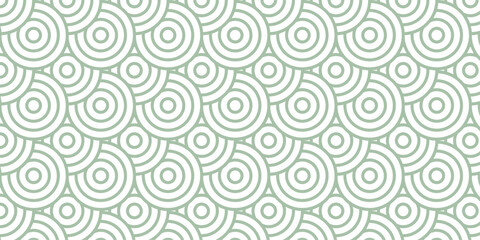 seamless pattern with circles green overlap swirl fabric vector overlapping textile background.	
