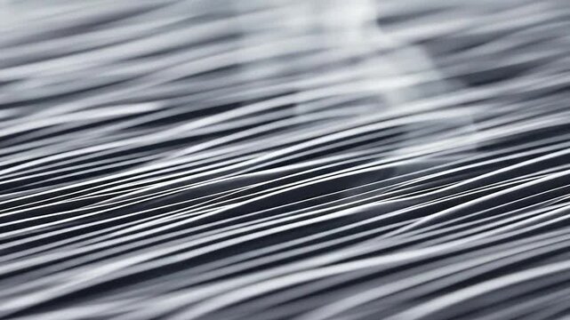 Monochrome Abstract Design of Parallel Steel Cables with Subtle Light and Shadow Play for Industrial Themes and Modern Minimalist Backgrounds Presentation Wire Strands
