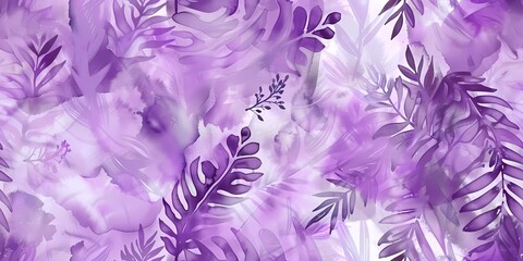Obraz premium Colorful purple abstract design featuring lush foliage and flowing patterns in a creative artistic display