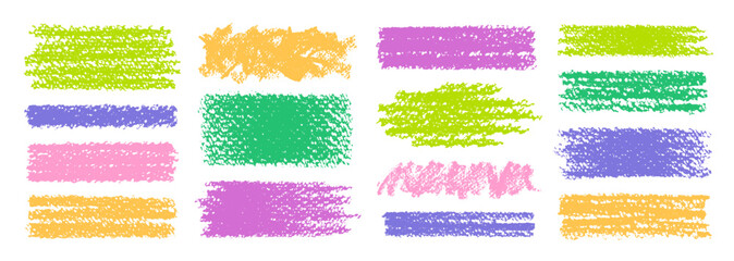 Crayon underline. Line and stroke. Pencil crayon brush color underline. Pen chalk texture highlight. Paint line, stroke vector. Hand drawn marker, brush, pencil kid scribble sketch mark. Emphasis bg
