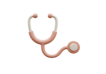 Obraz premium A stylized 3D rendering of a pink and white stethoscope Isolated on transparent background, png