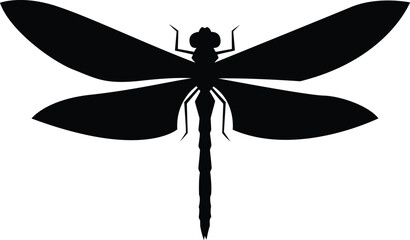 Striking silhouette of a dragonfly with wings spread wide iconic insect symbolism for nature and freedom