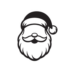 Minimalist Santa Claus Face Vector Illustration