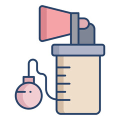 breast pump linear color icon design