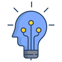 idea face linear color icon design