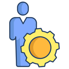 human settings linear color icon design