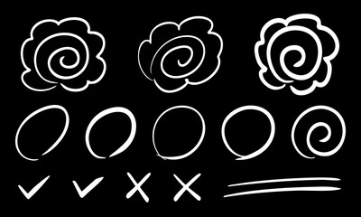 手書きの花丸・採点イラスト