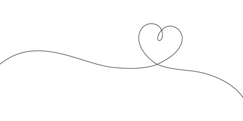 手書きのシンプルハートのライン装飾