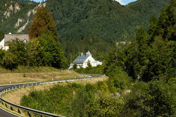 A perfect picture of the world, a house in the mountains in the middle of nature and silence.