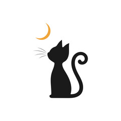 Cat animal design vector. Animal cat logo.
