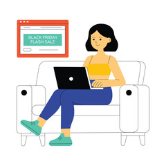 Online Deal Flat Vector Illustration 