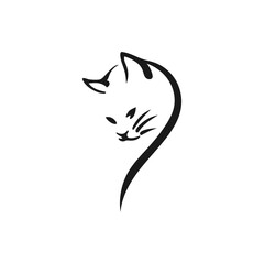 Cat animal design vector. Animal cat logo.