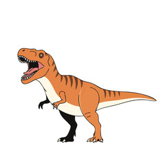 Fototapeta premium Cartoon Tyrannosaurus Rex with Open Mouth and Detailed Orange Skin