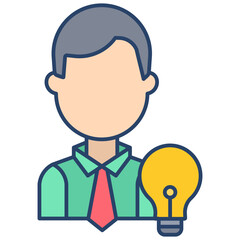 creative idea linear color icon design