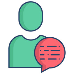 customer chat linear color icon design