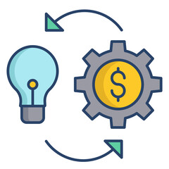 idea investment linear color icon design