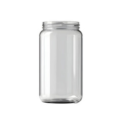 Empty glass jar with transparent background for product mockup