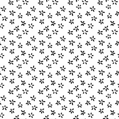 black and white seamless pattern with flowers