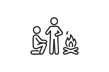 Obraz premium Outdoor adventure and nature exploration vector for wilderness theme