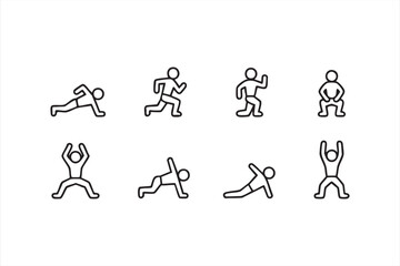 Exercise and movement vector showing strength, flexibility, and wellness