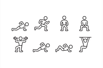 Workout and training vector illustration showing yoga and stretching poses