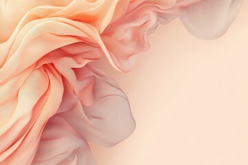 Abstract peach pink fabric on light background with copy space Ideal for branding packaging or elegant product presentations