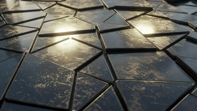 Geometric dark tiles pattern
