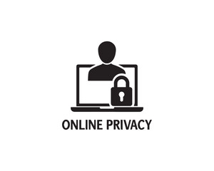 Online privacy silhouette icon vector design illustration.