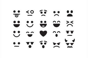 Funny emoji expressions set for communication and social network use