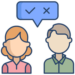 corporate talk linear color icon design