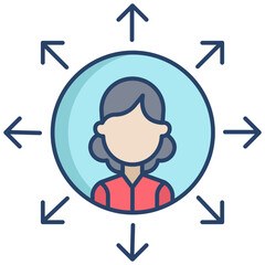  social network connection linear color icon design