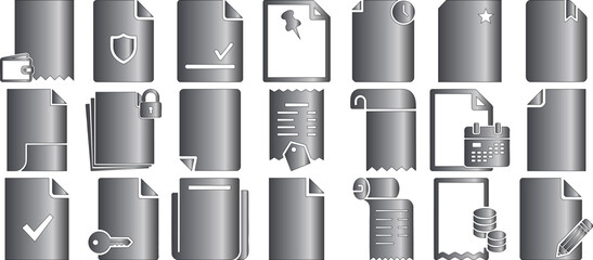 Hand made Set of document icons vector file symbols with various concepts perfect for web design and user interface elements Vector