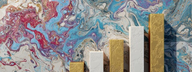 Colorful Abstract Background with Bar Graph Elements