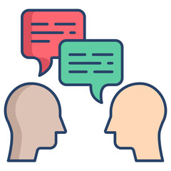 user conversation linear color icon design