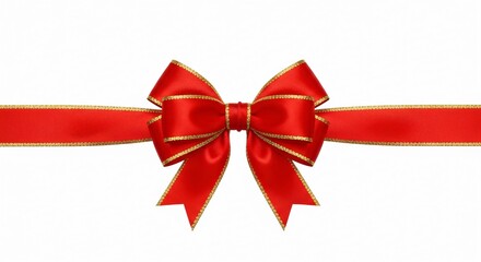 Elegant red and gold ribbon bow perfect for holiday gifts and special occasions