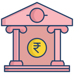 treasury linear color icon design