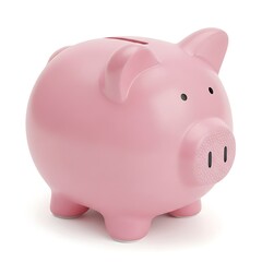 Obraz premium Pink piggy bank isolated on white background