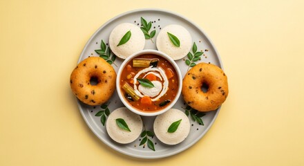 Idli vada sambar south indian food breakfast meal cuisine