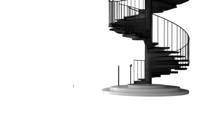 Modern Spiral Staircase, isolated on transparent background