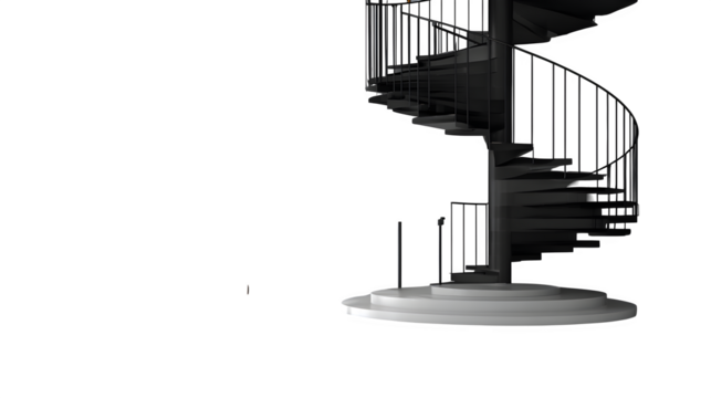 Modern Spiral Staircase, isolated on transparent background