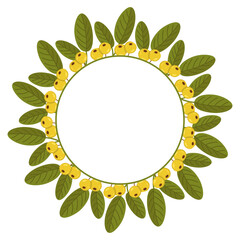 Vector wreath of autumn leaves and berries on a white background. Sale banner template.