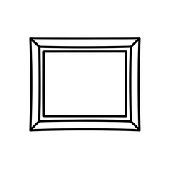 Simple rectangular frame illustration on transparent background