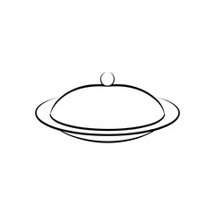Obraz premium Outline drawing of a food platter on transparent background