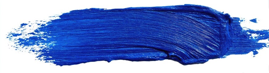 Bold, textured, horizontal swipe of deep blue paint