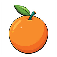 Vibrant cartoon orange fruit graphic design with bright colors and simple shapes