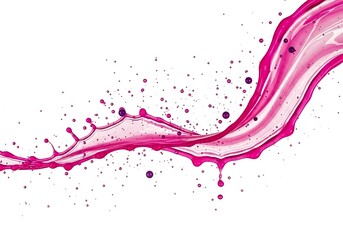 Pink liquid splash isolated on white background