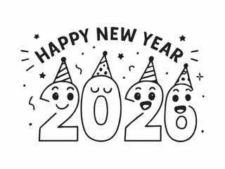 Festive 2026 new year celebration graphic with bold colors and modern typography